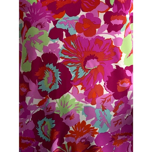 Jude Connally Shift Dress Medium Floral Sleeveles Stretchy Pink Green - Picture 7 of 7