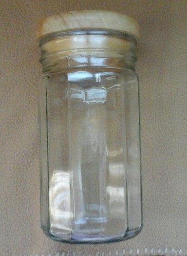 5 Clear Glass Storage Jars w Wooden Lids - Picture 3 of 4