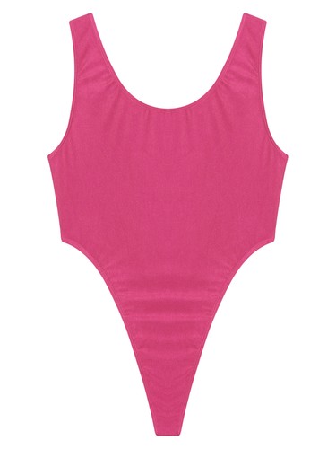 Disco-Trikot Tanga Body Badeanzug Oberteil Damen Frauen V-Ausschnitt tief getrimmt - Bild 28 von 29