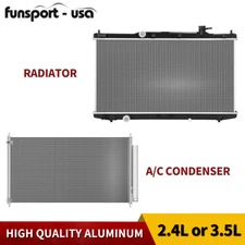 Radiator + A/C Condenser for 2013 2014 2015 2016 2017 Honda Accord 2.4L 3.5L