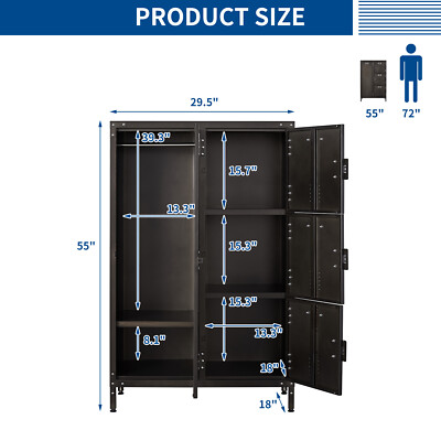 Metal Storage Cabinet Retro Style for Club Home Storage Lockers