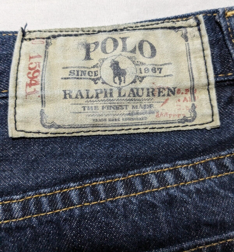 POLO RALPH LAUREN SLIM FIT Boys 20 (32x32) Cotton Denim Dark Wash Blue Jeans EUC - Picture 4 of 20