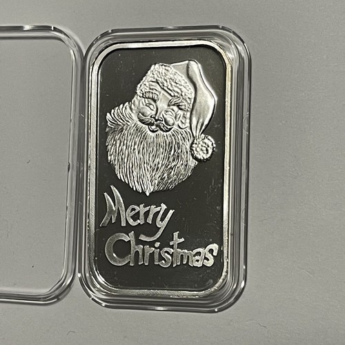 Frohe Weihnachten Santa Geschenkbarren Barren 1 Feinunze 0,999 Feinsilber Glocken Medaille - Bild 11 von 12