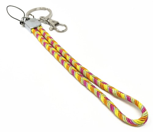 Portachiavi da polso in pelle intrecciata portachiavi colore nero, argento, nero/oro - Foto 15 di 17