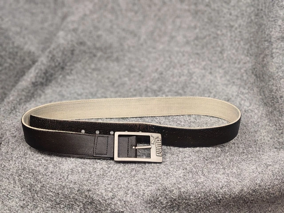 Cinturón de lona marrón oscuro vintage con logotipo de Puma estilo Y2K Foto 4 de 4