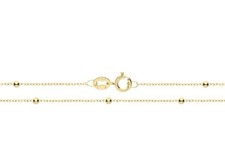 9ct gold bracelet 7 inch flat trace bead ball chain