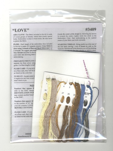 Cross Stitch Kit ~ Design Works Patchwork Love w/Birds & Flowers #DW3409 - Picture 4 of 4