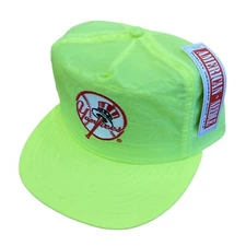 Vintage New York Yankees Neon SnapBack Hat Nets 90s American Needle Baseball Mlb
