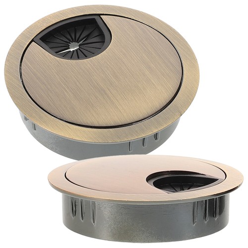 2 Pcs Cable Hole Cover Office Decorative Desk Grommet Cord Plug for Desktops