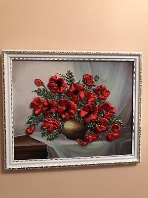 Flowers Embroidery Wall Hanging Decor 