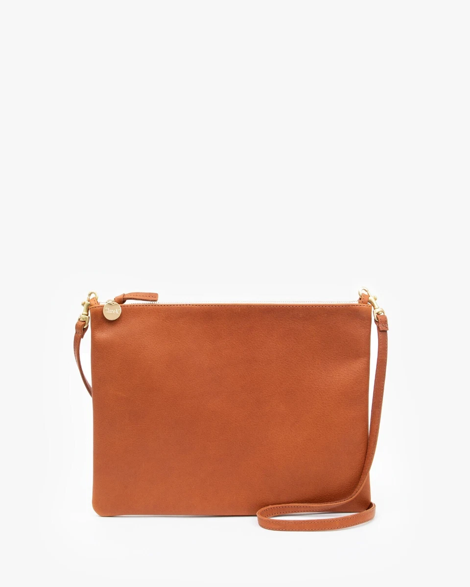 Clare V. Vivier Double Sac Bretelle in tan Pebbled Italian Leather | eBay