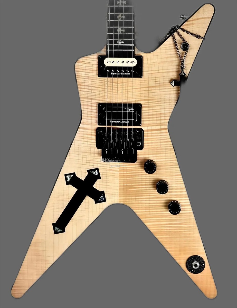 Factory Custom Cross Dimebag Darrell Flame Maple Natural Electric