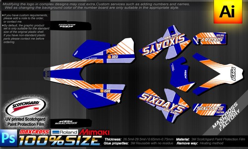 MAXCROSS GRAPHIC KIT FOR EXC XCW SX SXF four stroke and two stroke ENDURO MX DH1 - Picture 2 of 2