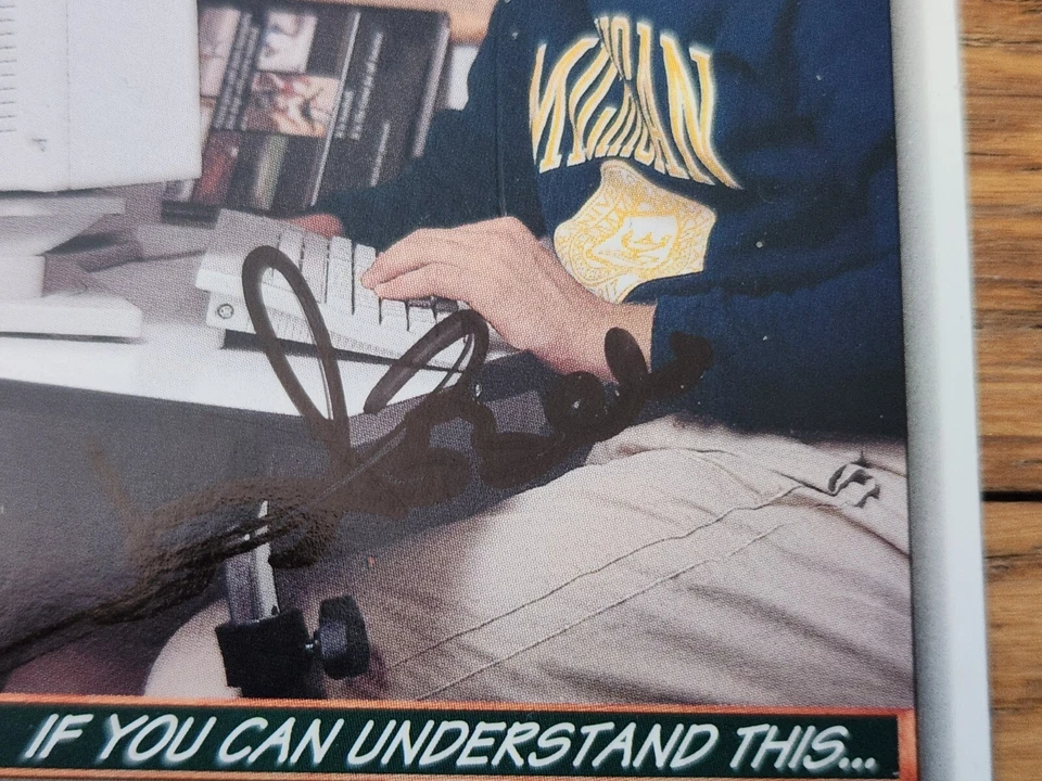 Tarjeta autografiada Jim Abbott 1992 Upper Deck Michigan Be Cool Stay In School certificado de autenticidad Foto 2 de 3