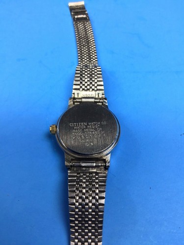 Reloj Citizen Cq Vintage Cuarzo Día Fecha 6000 Plata Oro Malla Damas Mujeres - Imagen 7 de 10