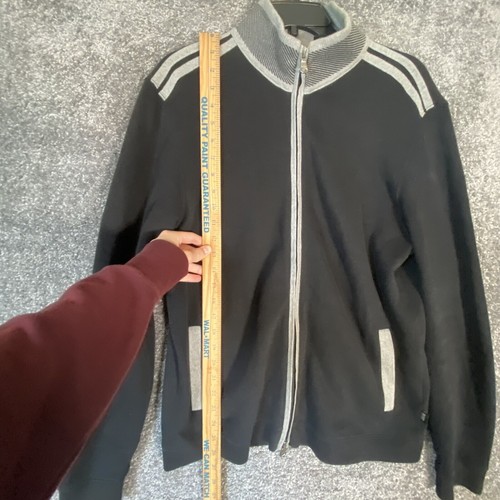 Hugo Boss Sweater Jacket Mens Medium Black Track Full Zip Mock Neck Athleisure - Picture 7 of 15