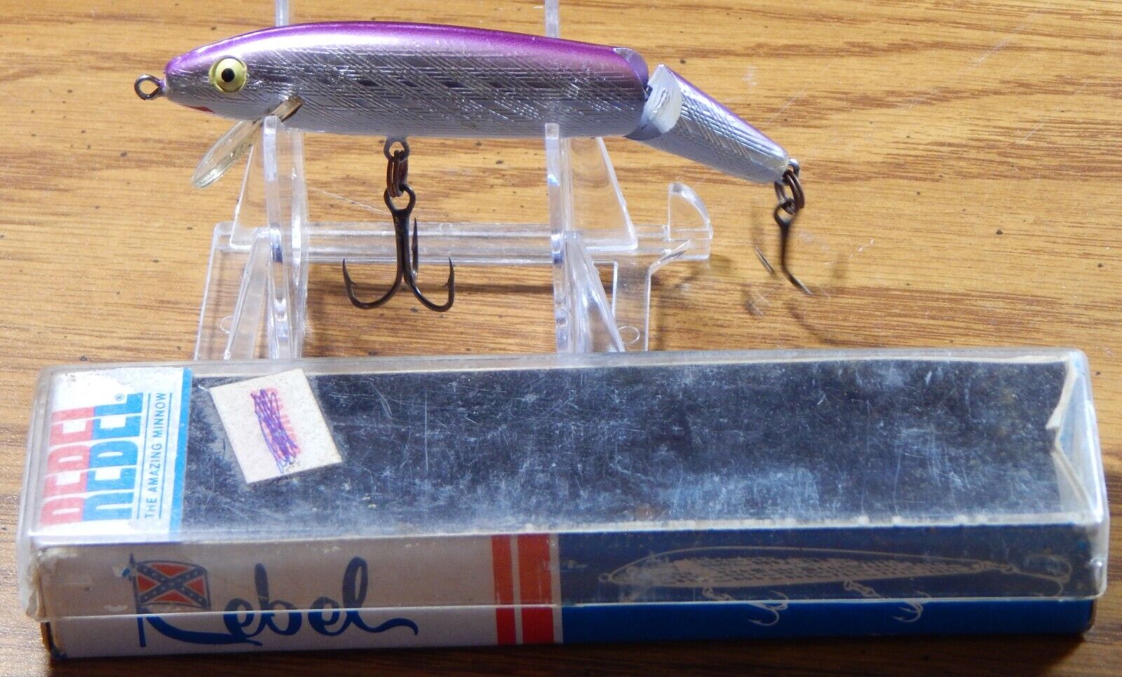 OLD REBEL PURPLE JOINTED MINNOW LURE 3 1/2  LONG NEW IN BOX LQQK