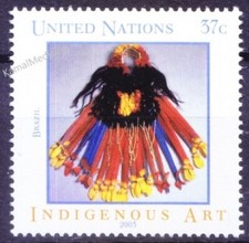 UNO New York 2003 MNH, Back ornament, Brazil, Indigenous Art