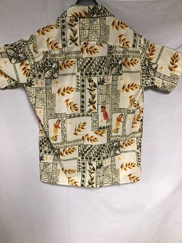 Roundy Bay Men's Hawaiian Dashboard Hula Girls Floral Tapa Tribal Aloha Shirt - Picture 5 of 6
