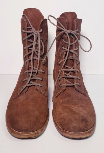 Brown Suede Ankle Combat Boots! Size 