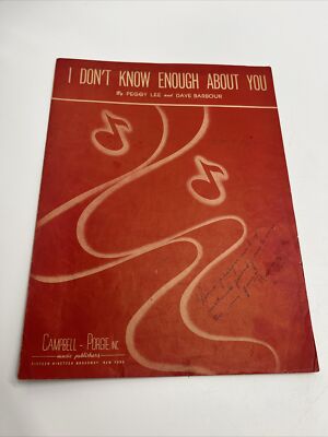 I Don't Know Enough About You Sheet Music - 1946