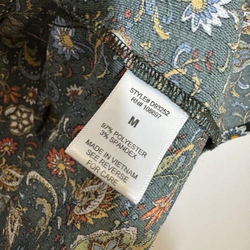 Sweet Rain Forest Green Floral Open Cold Shoulder Fall Mini Dress Size Medium - Picture 6 of 9