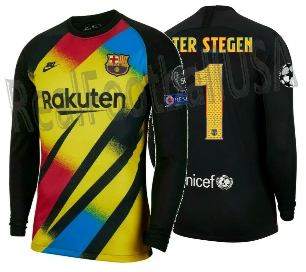 Ennegrecer María preámbulo NIKE TER STEGEN FC BARCELONA UEFA CHAMPIONS LEAGUE GOALKEEPER JERSEY 2019/20  | eBay