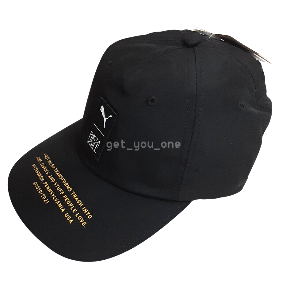 NWT PUMA x FIRST MILE Training Cap Black Hat with Drawcord Back | eBay