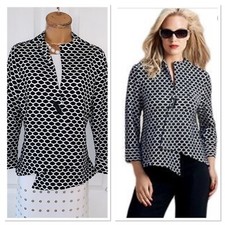 Joseph Ribkoff Black & White Swing Jacket Uk Size 14