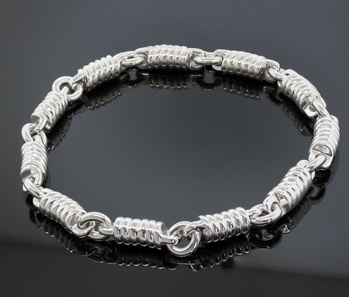 Vintage Tiffany & Co. France Spring Coil Link Collar Necklace 925Sterling Silver