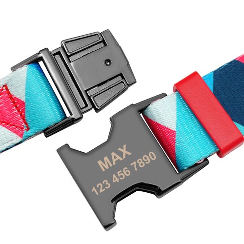 Personalized Print Nylon Dog Collar Engraved Name Adjustable for Small Large Dog - Picture 8 of 14