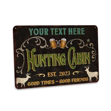 Personalized Hunting Cabin Sign Deer Hunting Custom Gift For Dad 108122002219