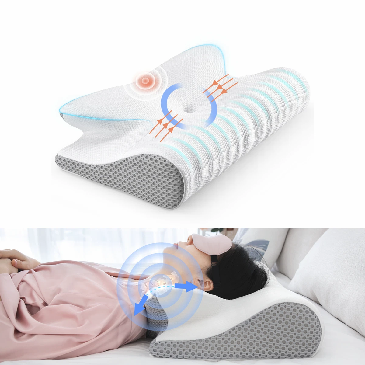 Cervical Pillow Memory Foam for Orthopedic Stomach Sleepers Stress