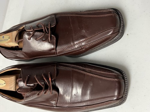 Antonio Cirelli men’s shoes Square Toe Derby brown leather size 10 - Picture 3 of 8