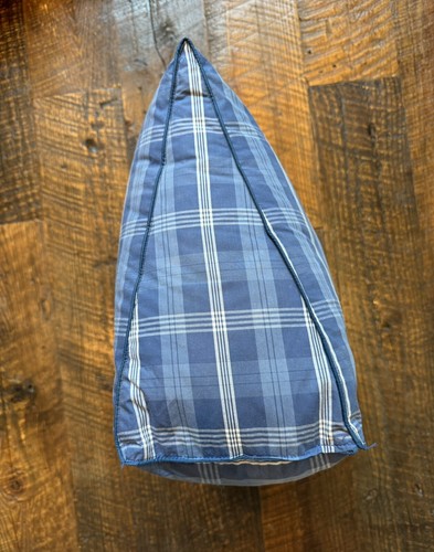 NEW POLO PRL RALPH LAUREN Pillow Throw Tartan Blue Plaid Embroidered 20"x14" - Picture 3 of 5