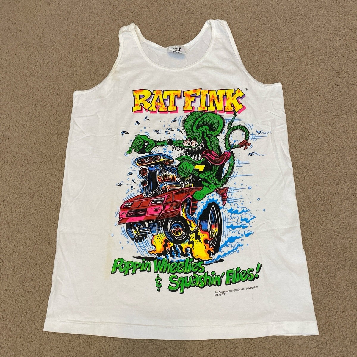 Vintage 90s Ed Roth Rat Fink Tank Top Size Medium Hot Rod | eBay