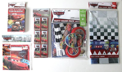 Disney Cars Party Set Invitations Treat Sacks Favors Tablecloth Thank You Cards