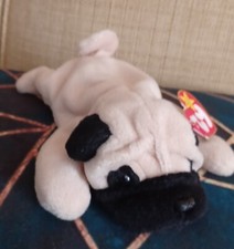 Ty Beanie Baby Pugsly The Dog 1996 RARE 1ST EDITION Pvc Pellets Rare Tag Error 