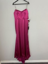 Ieena Mac Duggal Fuchsia Sleeveless Beaded Sweetheart Evening Gown 12428 Size 8