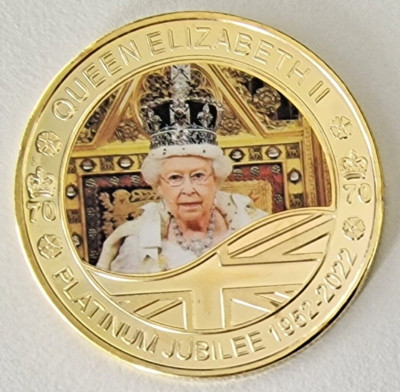 Souvenir Coin: Her Majesty Queen Elizabeth II  - Golden Metal Coin. Set#3,coin#3