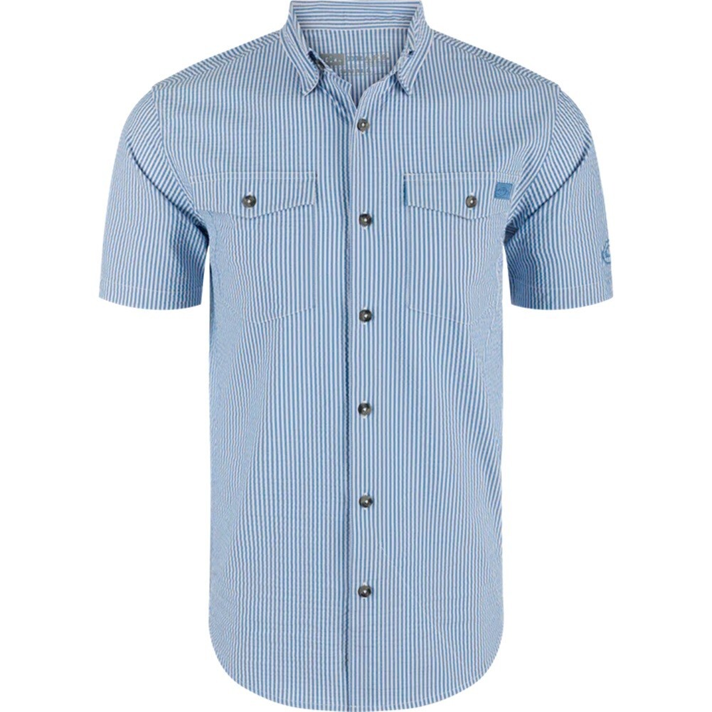 Drake Frat Seersucker Striped Button-Down Short Sleeve Shirt | eBay