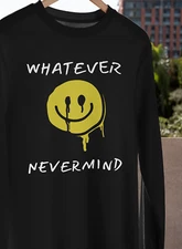 Whatever Nevermind T-Shirt S-4XL Unisex Best Retro Vintage Grunge Rock Music TEE