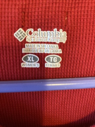 Columbia Mujer Extra-Grande Rojo Manga Larga ☼Top Nuevo con Etiquetas Pit-pit⼼25” - Imagen 2 de 8