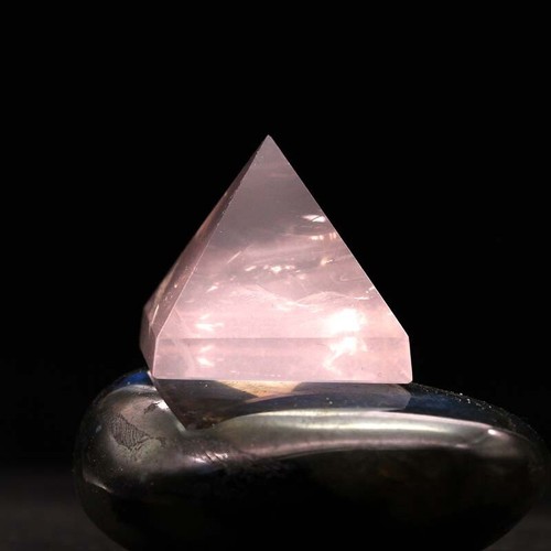 Natural Rose Quartz Crystal Pyramid Healing Orgone Energy Polished Stone Tower - 第 4/21 張圖片