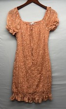 Mini Dress Ditsy Floral M Ruched Y2K Bodycon Off The Shoulder Fairy