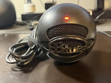 Blue Yeti Snowball Ice Microphone Black With cable But No Stand  Tested Working