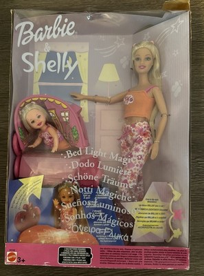 Mattel Barbie & Shelly 2003 Bed Light Magic Doll Playset B2248