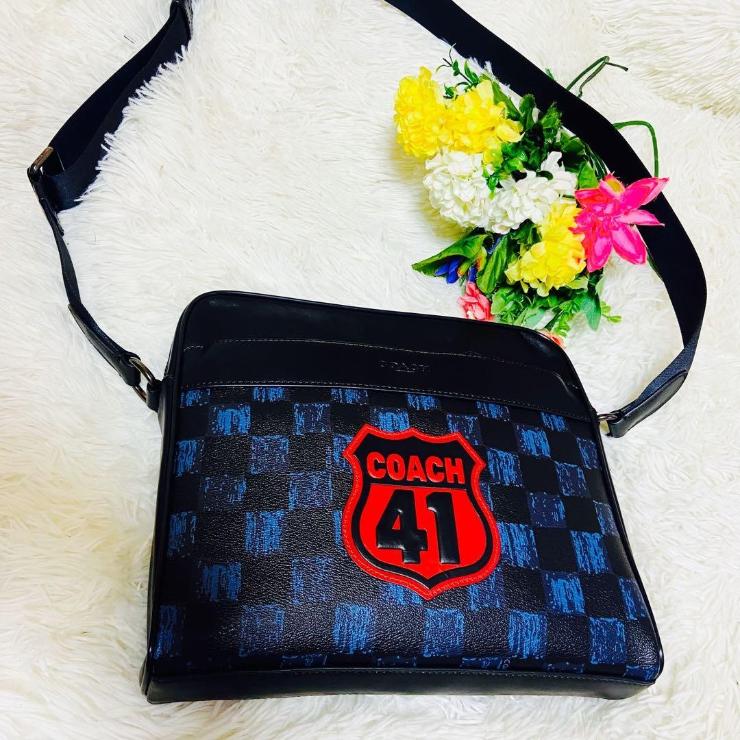 COACH Shoulder Bag Patchwork Checkered Pattern Sh… - image 9