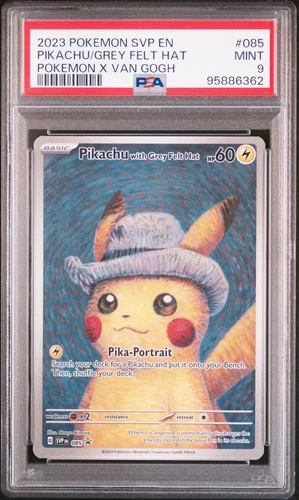 2023 POKEMON SVP EN-SV BLACK STAR PROMO #085 PIKACHU WITH GREY FELT HAT PSA 9