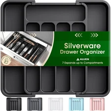Expandable Kitchen Drawer Organizer Adjustable Utensil Tray Cutlery Storage for